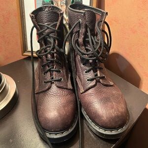 Solovair 8 eye Brown Raw leather boots